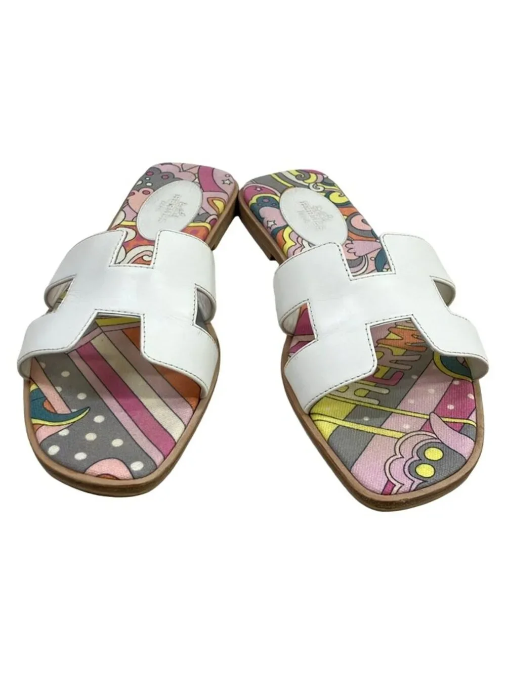 Hermes Sandals Oran White Leather